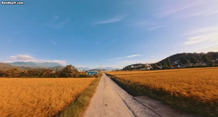 아침의 시골 라이딩 풍경